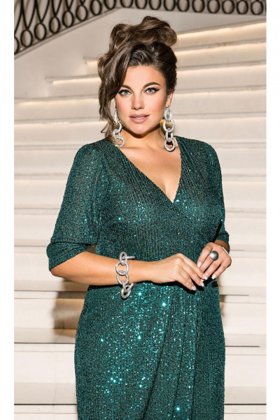 Платье Vittoria Queen 26653 изумрудный - фото 3