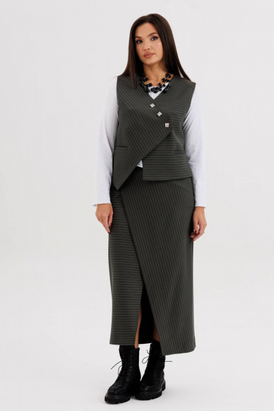 Джемпер, жилет, юбка Fantazia Mod 5282 зеленый - фото 7