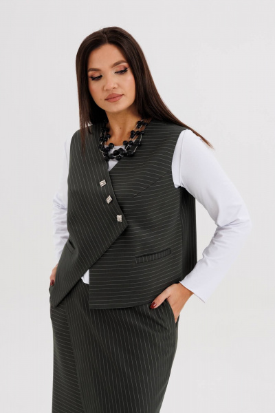 Джемпер, жилет, юбка Fantazia Mod 5282 зеленый - фото 3