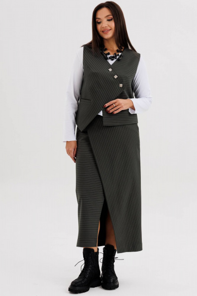 Джемпер, жилет, юбка Fantazia Mod 5282 зеленый - фото 1