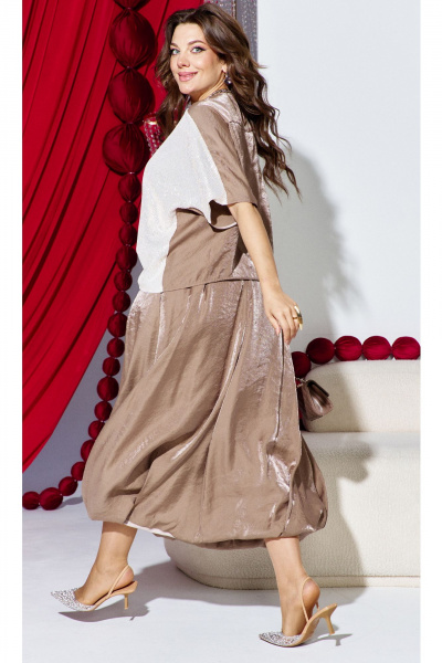 Блуза, брюки Vittoria Queen 27363 бежево-коричневый - фото 8