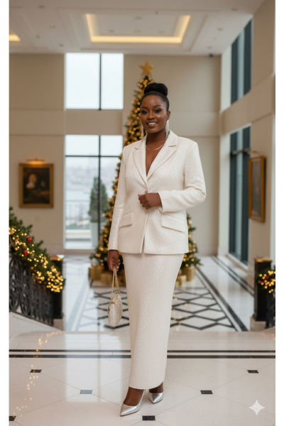 Жакет, юбка Vittoria Queen 27373 кремовый - фото 8