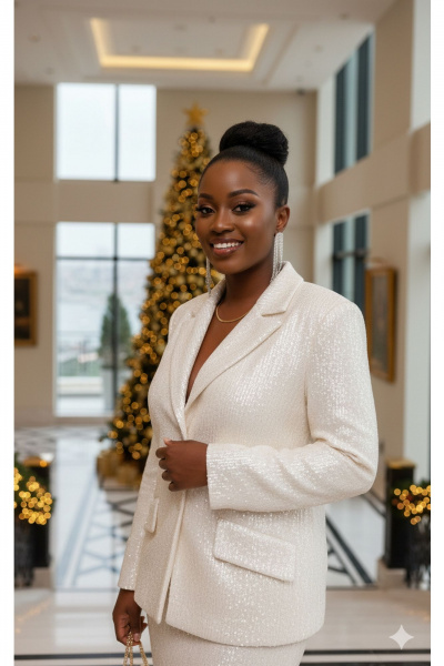 Жакет, юбка Vittoria Queen 27373 кремовый - фото 7