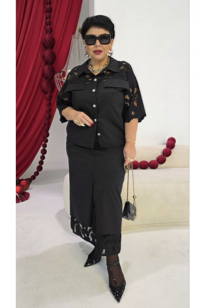 Блуза, юбка Vittoria Queen 27513 черный - фото 8