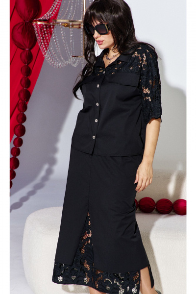 Блуза, юбка Vittoria Queen 27513 черный - фото 6