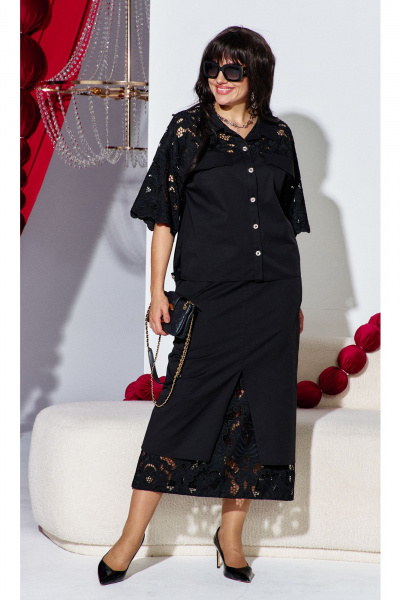 Блуза, юбка Vittoria Queen 27513 черный - фото 5