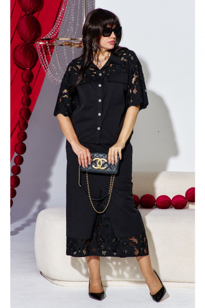 Блуза, юбка Vittoria Queen 27513 черный - фото 4