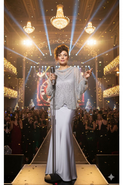 Блуза, топ, юбка Vittoria Queen 27653 серебристый - фото 8