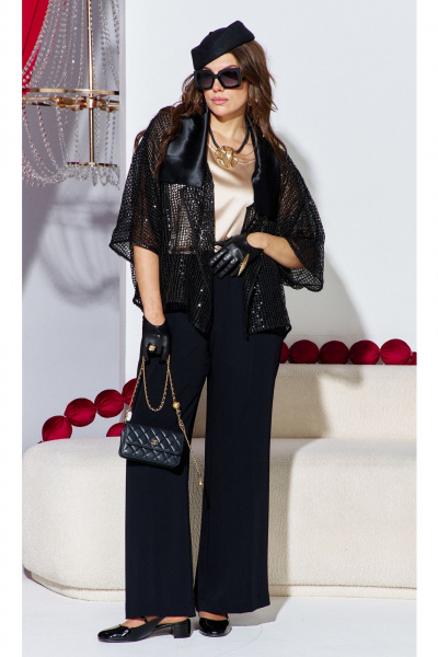 Блуза, брюки, жакет Vittoria Queen 27603 черно-золотой - фото 9