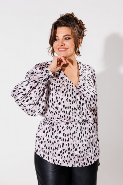 Блуза Anelli 1735 лиловый_лео - фото 6