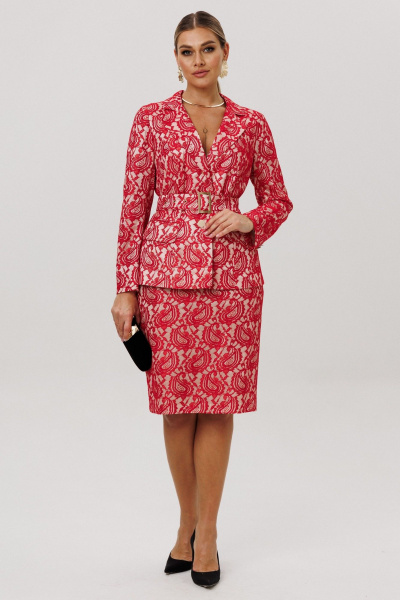 Жакет, юбка Anelli 1741 китайский_красный - фото 1