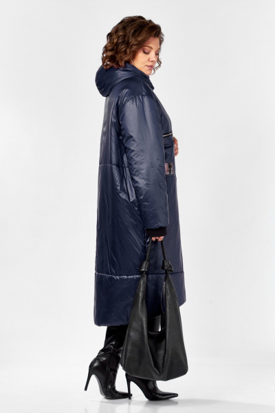 Водоотталкивающее пальто с капюшоном и утеплителем Lady Secret 5018/1 синий - фото 6