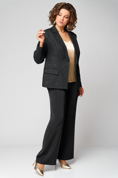 Брюки, жакет, топ Мишель стиль 1315 черно-золотой - фото 13