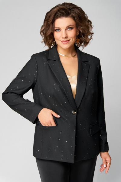 Брюки, жакет, топ Мишель стиль 1315 черно-золотой - фото 8