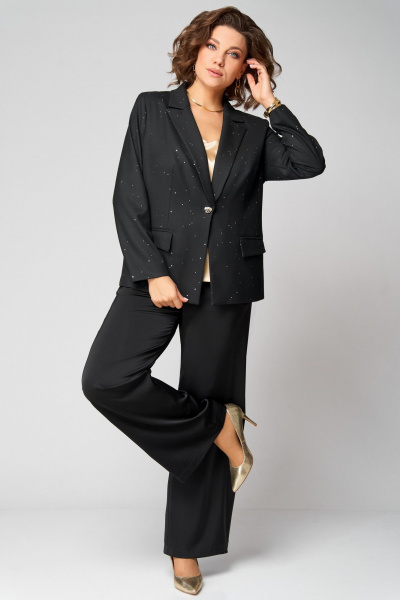 Брюки, жакет, топ Мишель стиль 1315 черно-золотой - фото 1