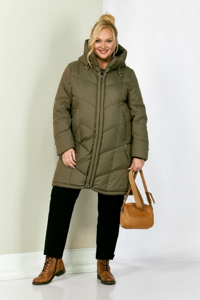 Пальто Shetti 2204 олива - фото 7