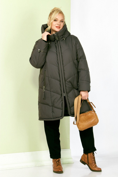 Пальто Shetti 2204 серо-зеленый - фото 1