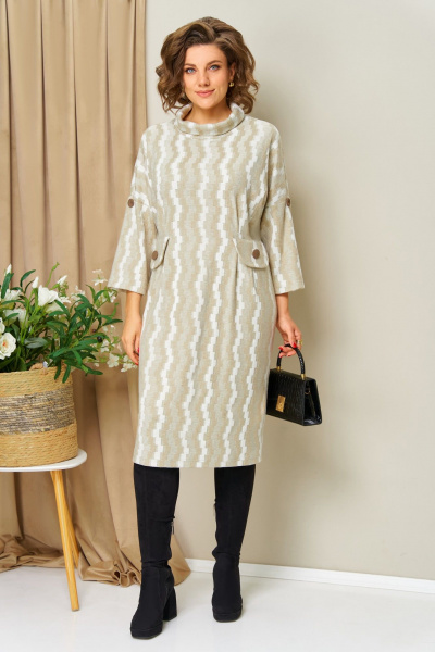 Платье VOLNA 1448 светло-бежевый - фото 1