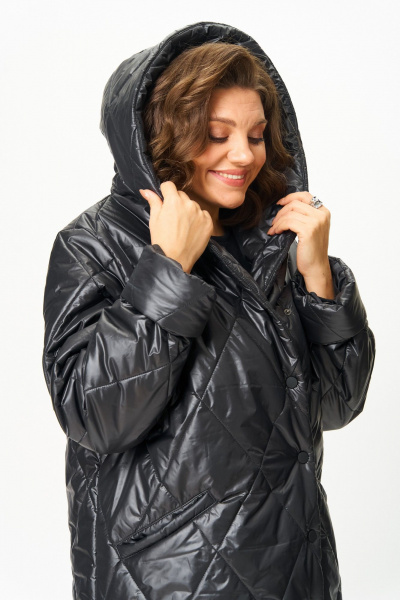 Полупальто ANASTASIA MAK 1055-1 черный - фото 11