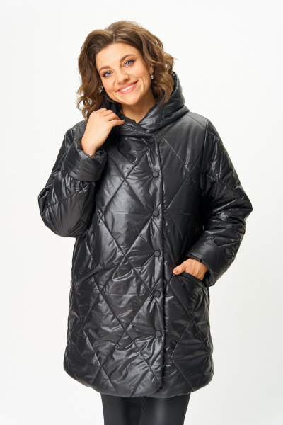 Полупальто ANASTASIA MAK 1055-1 черный - фото 10