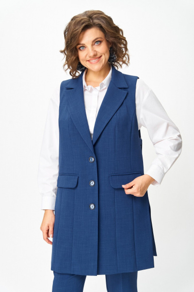 Брюки, жилет ANASTASIA MAK 1211 синий - фото 12