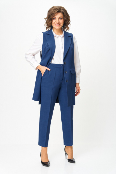 Брюки, жилет ANASTASIA MAK 1211 синий - фото 11