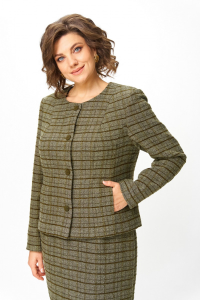 Жакет, юбка ANASTASIA MAK 1214а зеленый - фото 9