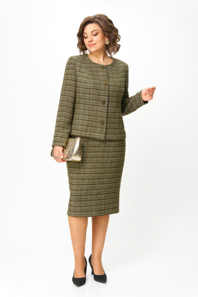 Жакет, юбка ANASTASIA MAK 1214а зеленый - фото 2