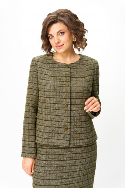 Жакет, юбка ANASTASIA MAK 1214а зеленый - фото 3