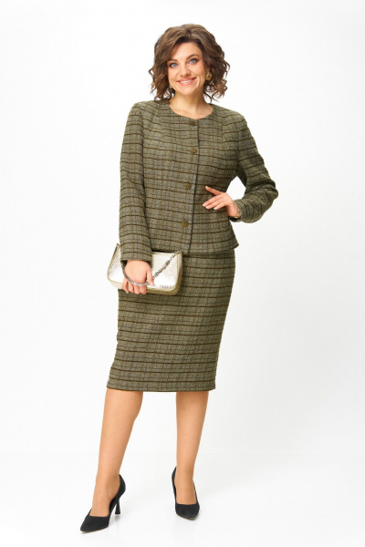 Жакет, юбка ANASTASIA MAK 1214а зеленый - фото 1