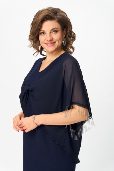 Платье ANASTASIA MAK 1293 темно-синий - фото 10
