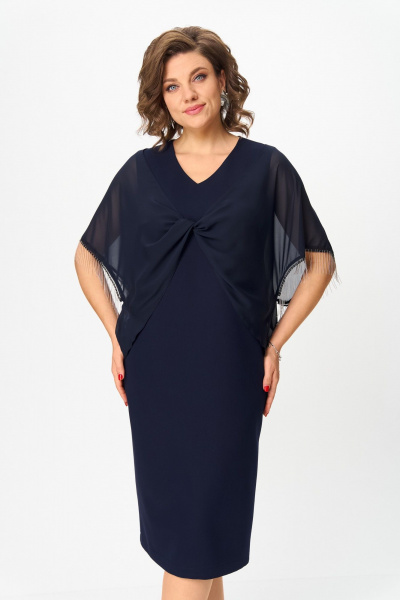 Платье ANASTASIA MAK 1293 темно-синий - фото 9