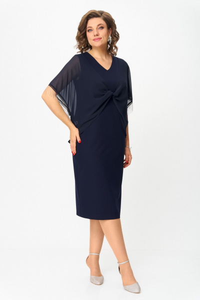 Платье ANASTASIA MAK 1293 темно-синий - фото 2