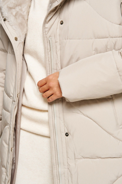 Пальто Beautiful&Free 8012 кремовый - фото 14