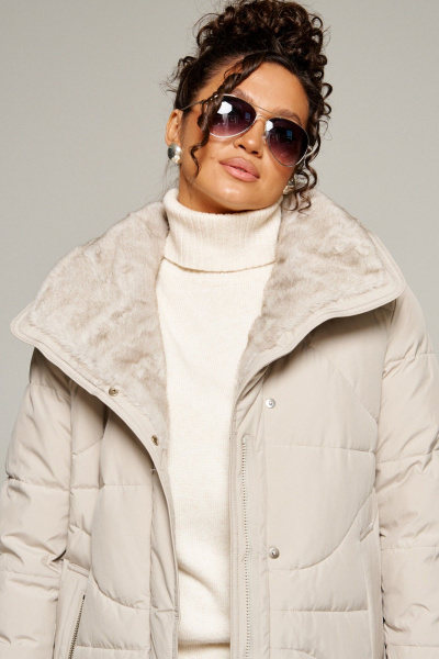 Пальто Beautiful&Free 8012 кремовый - фото 13