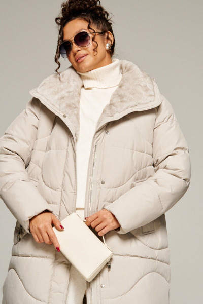 Пальто Beautiful&Free 8012 кремовый - фото 11