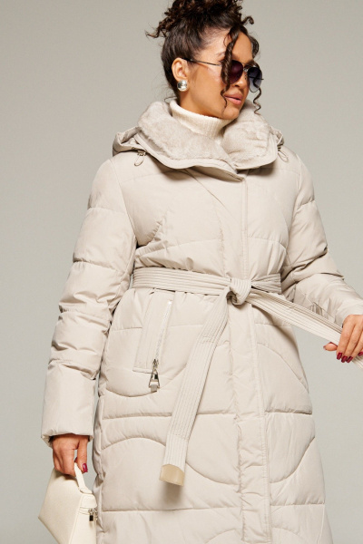 Пальто Beautiful&Free 8012 кремовый - фото 7