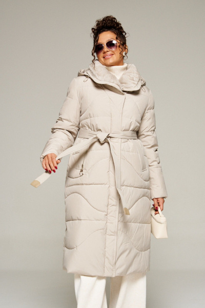 Пальто Beautiful&Free 8012 кремовый - фото 6