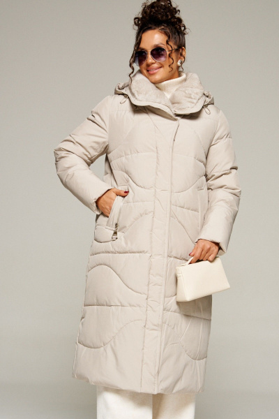 Пальто Beautiful&Free 8012 кремовый - фото 3