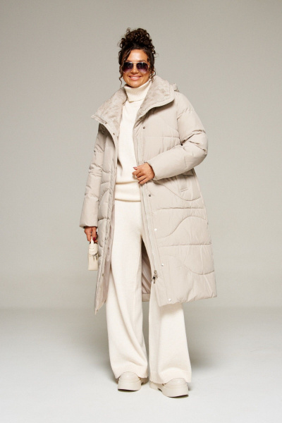 Пальто Beautiful&Free 8012 кремовый - фото 2