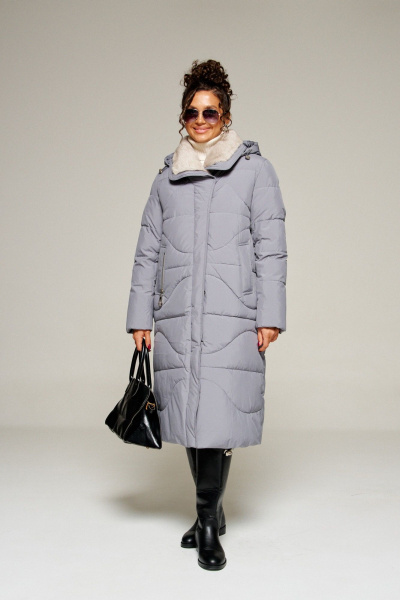 Пальто Beautiful&Free 8012 серый - фото 13