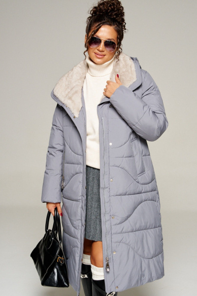 Пальто Beautiful&Free 8012 серый - фото 11