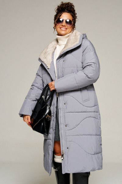 Пальто Beautiful&Free 8012 серый - фото 10