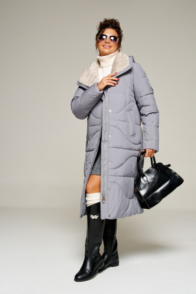 Пальто Beautiful&Free 8012 серый - фото 4