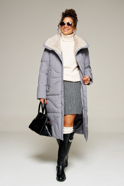 Пальто Beautiful&Free 8012 серый - фото 8