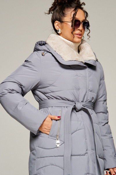 Пальто Beautiful&Free 8012 серый - фото 3