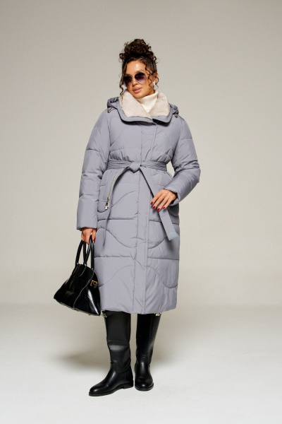 Пальто Beautiful&Free 8012 серый - фото 1