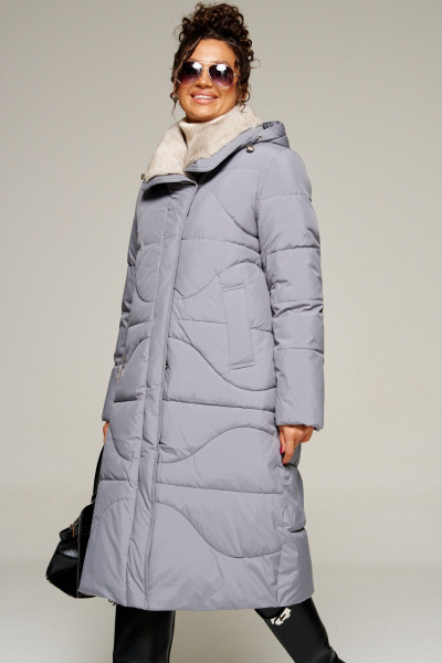 Пальто Beautiful&Free 8012 серый - фото 5