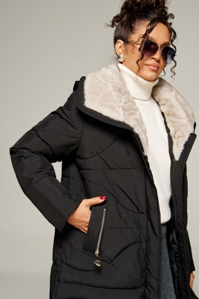 Пальто Beautiful&Free 8012 черный - фото 13