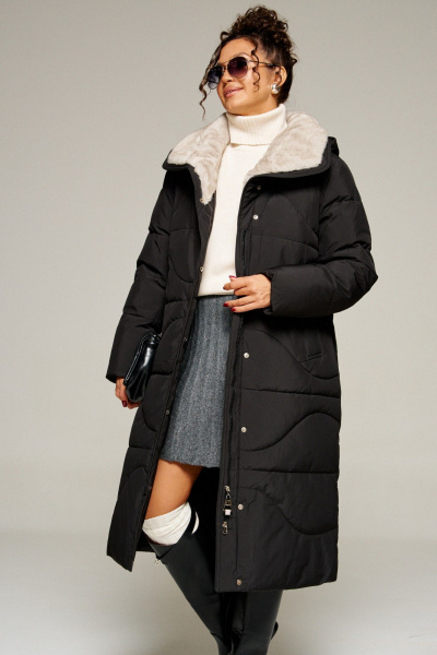 Пальто Beautiful&Free 8012 черный - фото 9